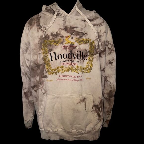Hoodville Fight Your Demons Graphic Hoodie Size XL - Picture 3 of 7